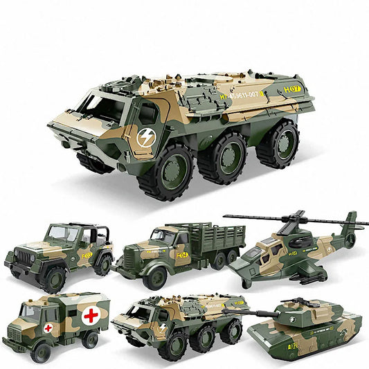 Truck Children's Toy Model Helicopter Alloy Metal Car Clockwork Simulation Military Armed Tank Armored Vehicle Car