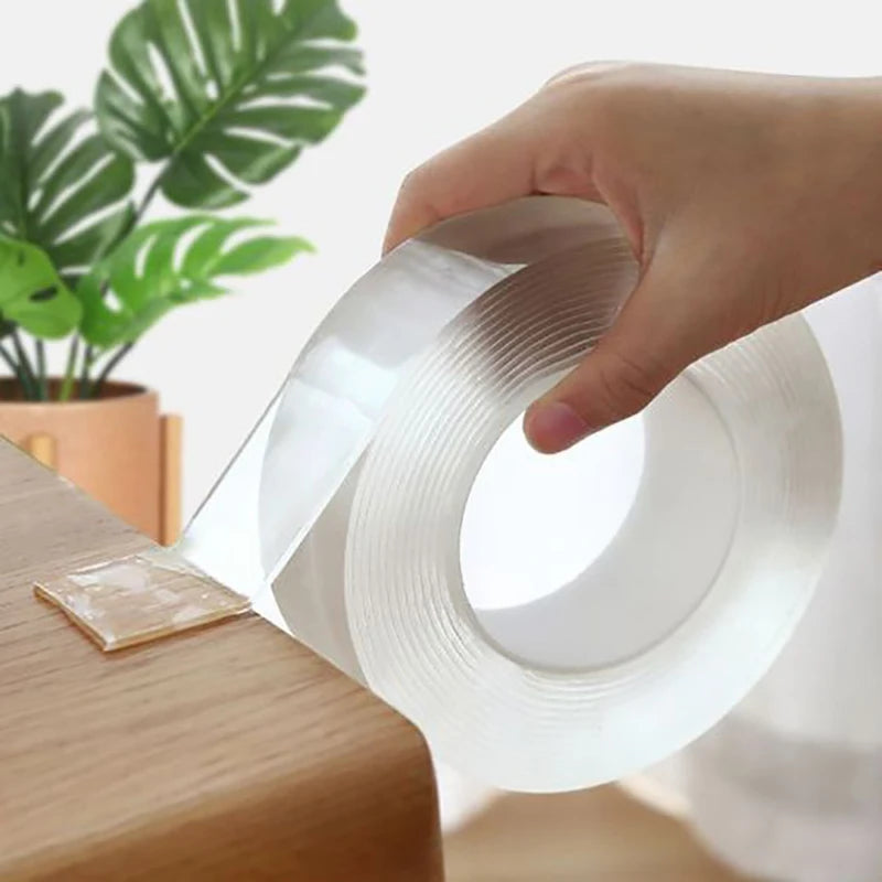 1/2/3/5M Nano Tape – Double-sided, clear, reusable, waterproof adhesive tape. Perfect for cleaning and use in the kitchen and bathroom!