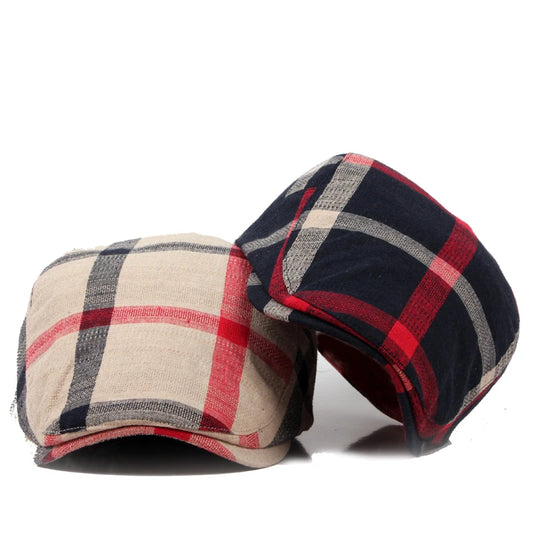 Classic Englad Style Plaid Berets Caps For Men Women Casual Unisex Sports Caps