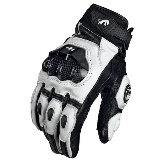 Motorcycle Gloves Black Racing Genuine Leather Motorbike