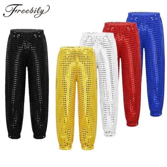 Kids' Hip-hop and Jazz Dance Costumes for Boys and Girls. Shiny sequined dance pants for street dancing. Perfect dancewear for kids!