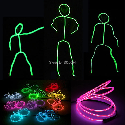 Light-up dance suits made with EL wire are perfect for performances. These LED costumes are great for stage shows and decorations, just like the Matchstick Men!