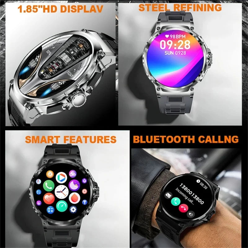 2024 Huawei Xiaomi Men GPS Smart Watch 1.85" Ultra HD AMOLED Screen 710 mAh Battery Bluetooth Call