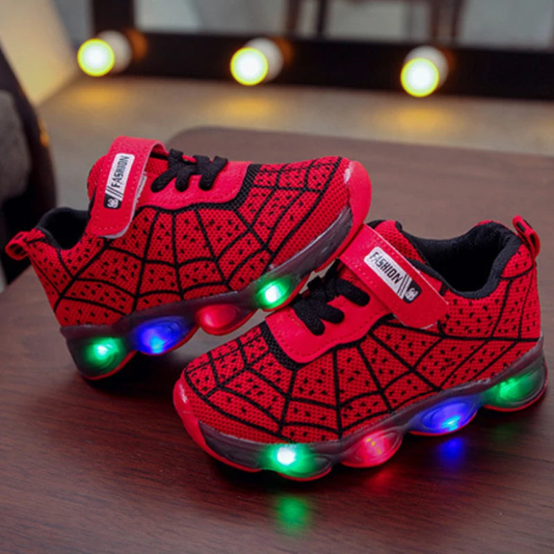 Disney Children's Sneakers Spiderman Boys Casual Shoes Spring Summer New Mesh Breathable Student Shoes Kids Anti-slip Casual Shoe