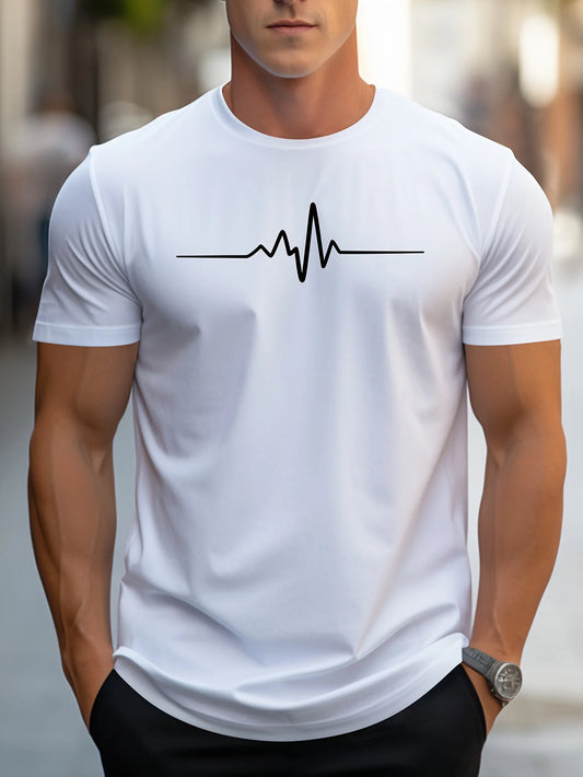 100% cotton summer loose size Creative Graphic printed slim fit casual sports round neck Men's  short sleeved T-shirt top