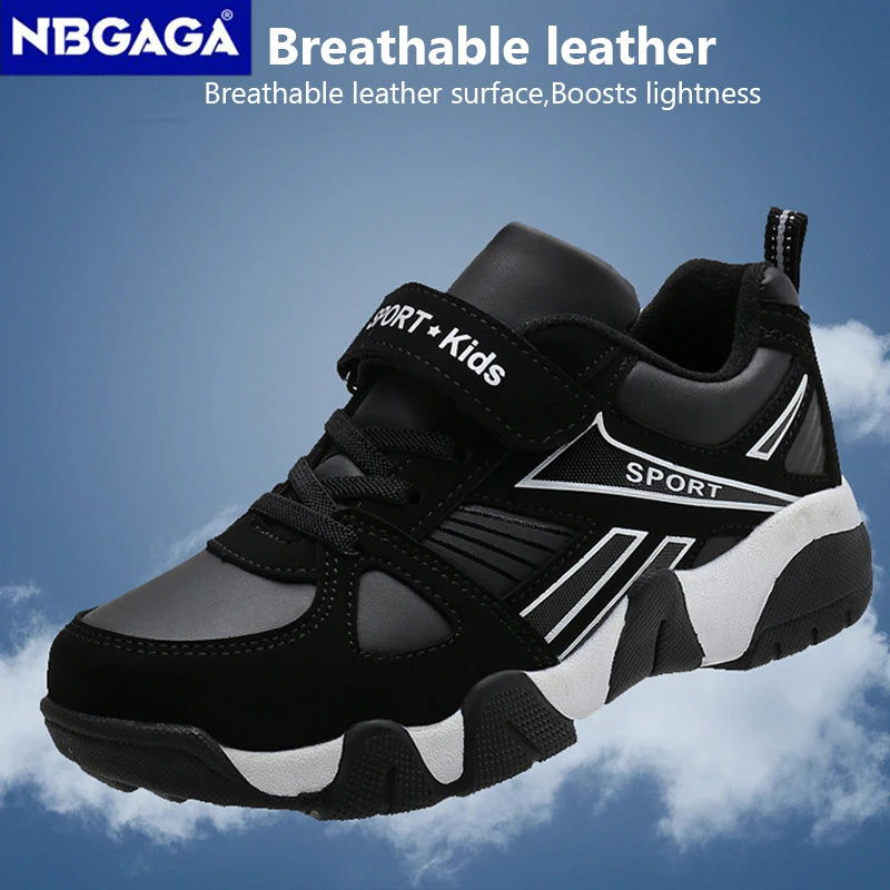 Non-slip, stylish leather sneaker for children aged 28-39, suitable for sports, casual walking, and running.