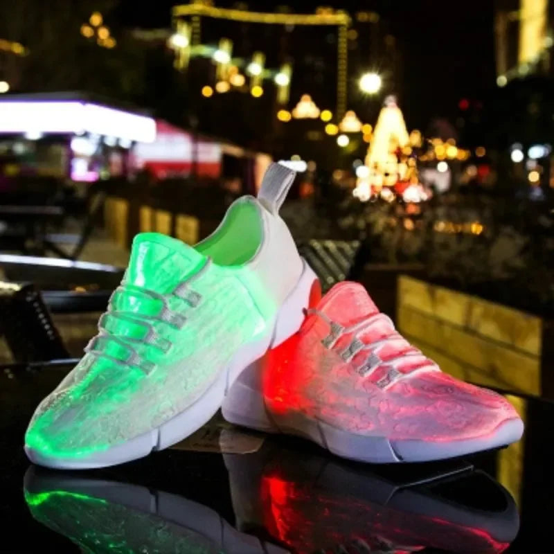 The Spring Boy Luminous Glowing Sneakers are a pair of LED light shoes that are suitable for both men and women, and can be recharged via USB.