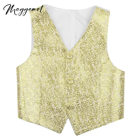 Boys' Street Dance Shiny Sequined Vest. Hip-hop Dance Jacket for Parties and Performances. Jazz Vest Outerwear.