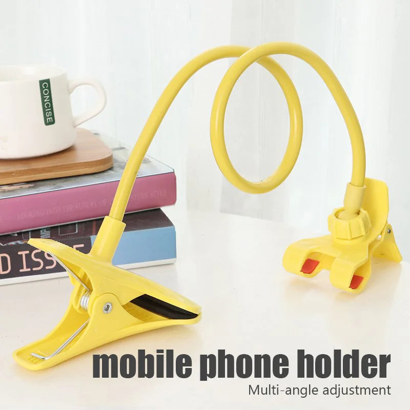 Universal Flexible Phone Holder - Adjustable Clip for Home, Bed, and Desktop.