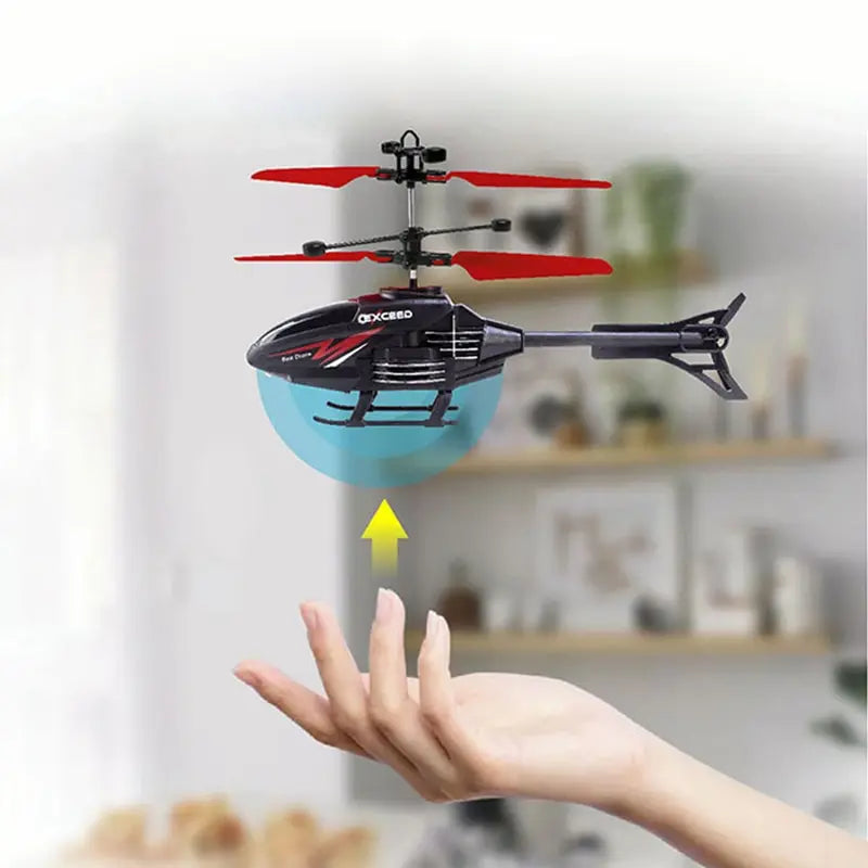 2 channel gesture control suspension helicopter RC remote induction aircraft with charging LED light for boys.