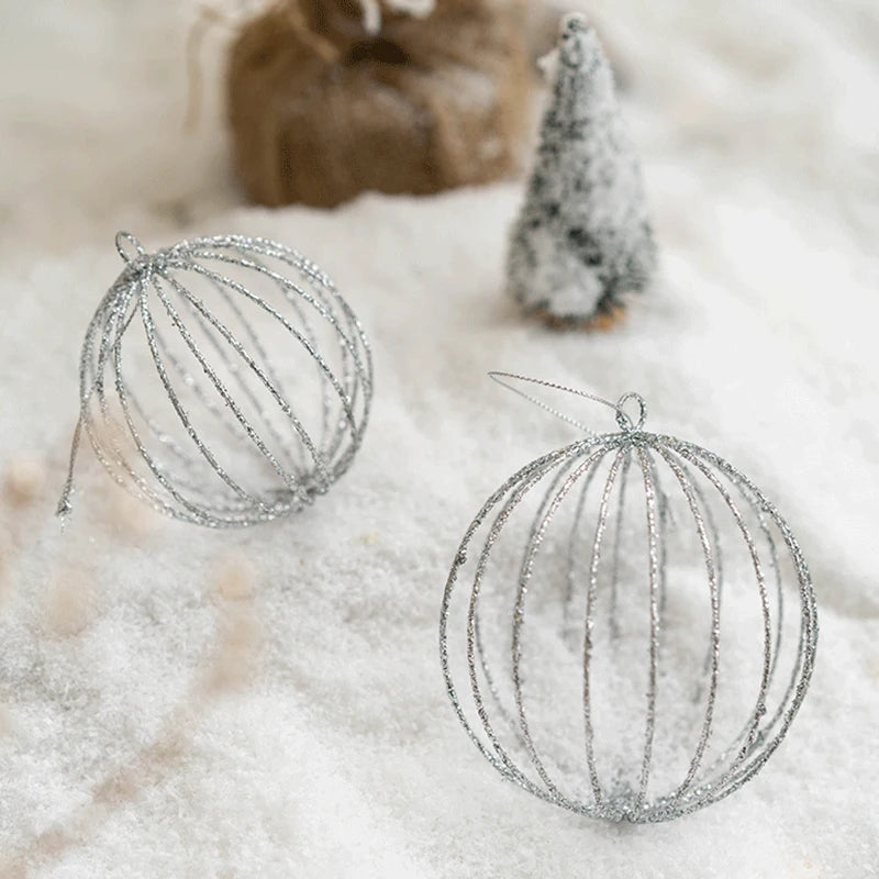 The silver glitter star pendant Christmas decorations, featuring hollow star hanging ornaments, are perfect for Christmas trees and New Year home decor gifts.