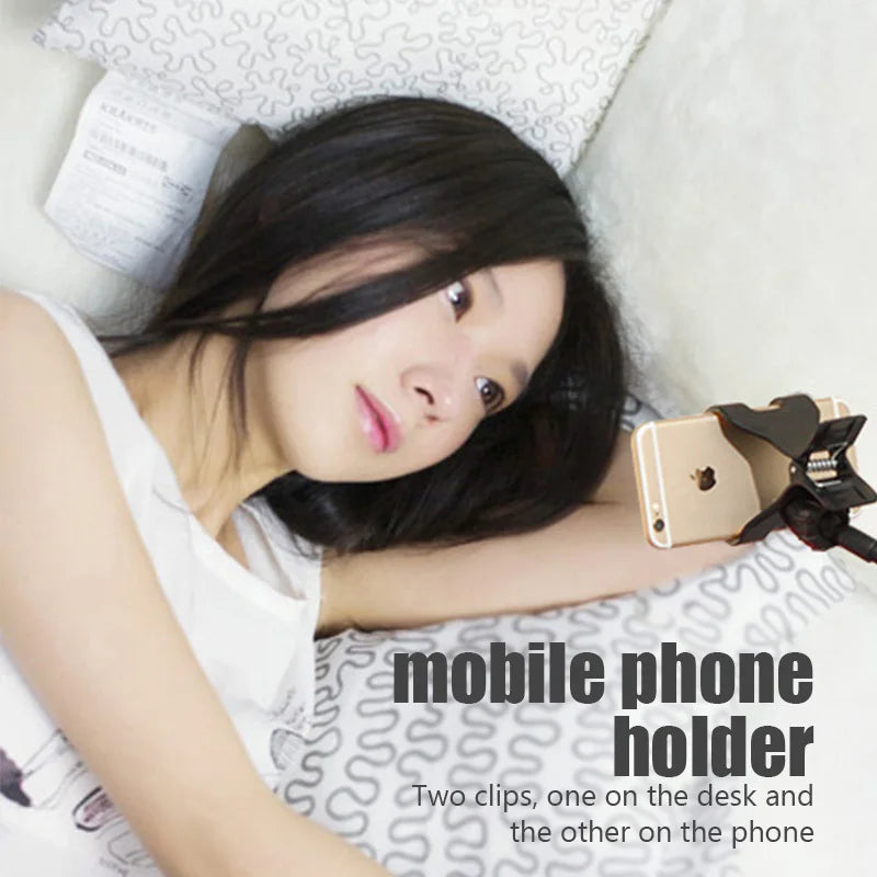 Universal Flexible Phone Holder - Adjustable Clip for Home, Bed, and Desktop.