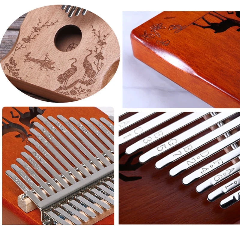 21 Keys Professional Thumb Piano Tuned 17 Keys Calimba Portable Kalimba Beginner's Malimba Birthday Festival Stress Relief Gift