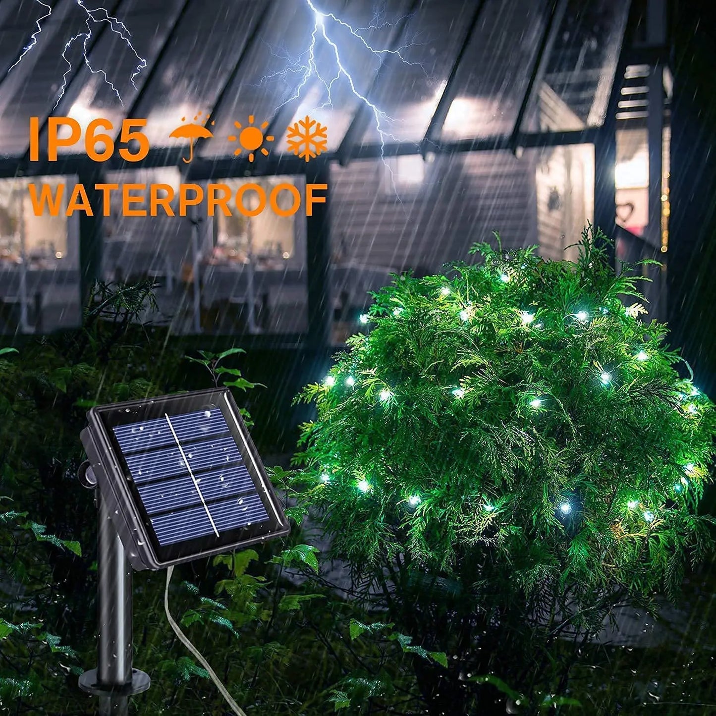 102m Solar LED Outdoor Light String – 1 to 2 Pieces. Waterproof fairy lights for garden decoration, perfect for Christmas or yard use.