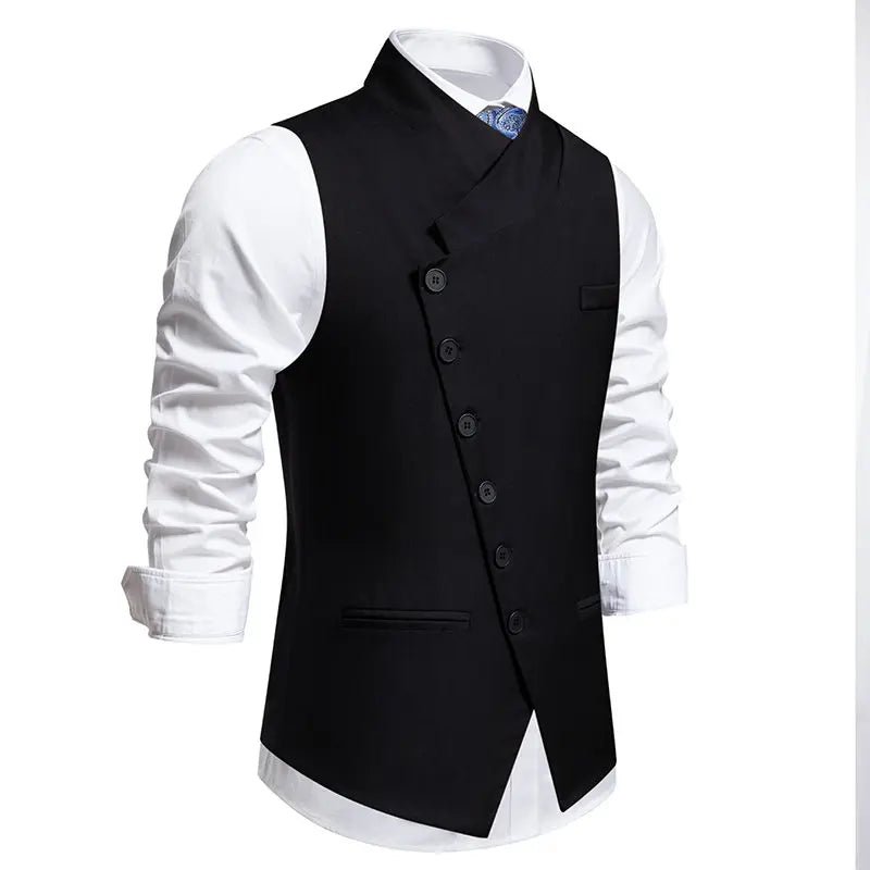 New Men's Suit Vests: Stylish and Casual Dress Vests for Weddings. Sleeveless and available in solid colors, perfect for parties!