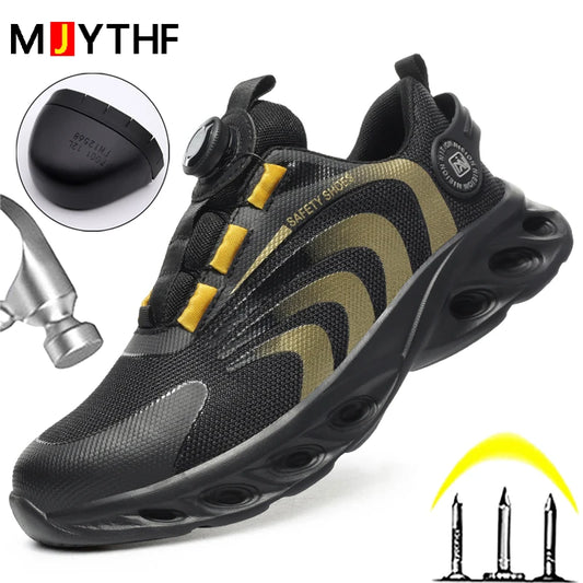 Mem's Rotary Buckle Work Sneakers Protective Shoes Lightweight Safety Shoes