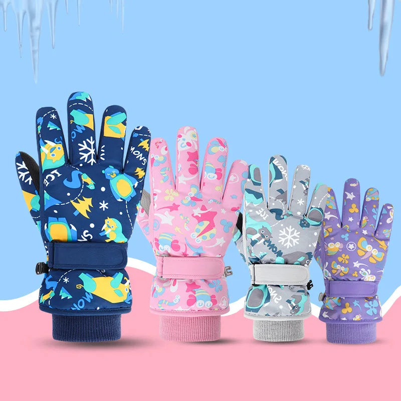 High-Quality Kids Ski Gloves for Winter. Warm, waterproof mittens that keep fingers cozy. Perfect for boys and girls!