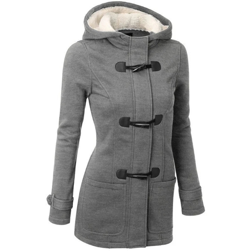 The item includes women's winter hooded cardigans, hooded horn button jackets, fleece coats, and outerwear