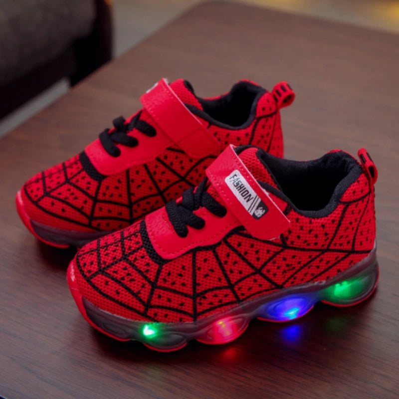 Disney Children's Sneakers Spiderman Boys Casual Shoes Spring Summer New Mesh Breathable Student Shoes Kids Anti-slip Casual Shoe