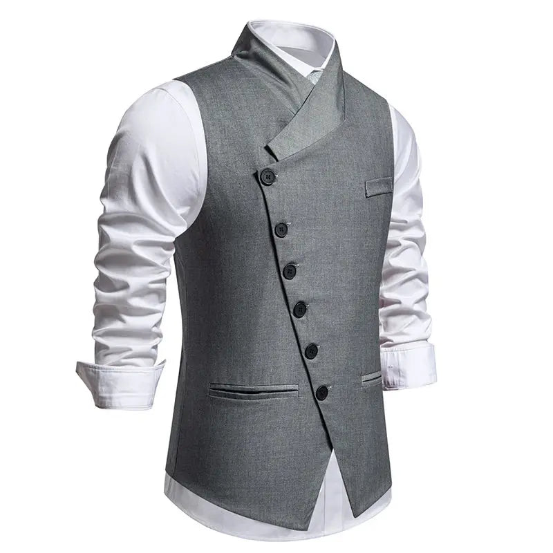 New Men's Suit Vests: Stylish and Casual Dress Vests for Weddings. Sleeveless and available in solid colors, perfect for parties!