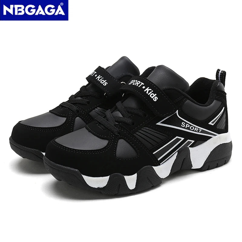 Non-slip, stylish leather sneaker for children aged 28-39, suitable for sports, casual walking, and running.