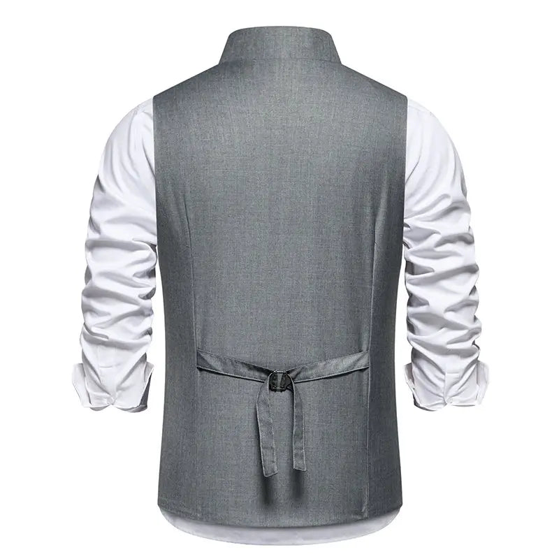 New Men's Suit Vests: Stylish and Casual Dress Vests for Weddings. Sleeveless and available in solid colors, perfect for parties!