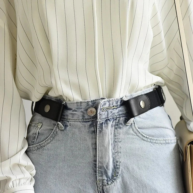 1pc Buckle-Free Belt For Jean Pants ,No Buckle Stretch Elastic Waist Belt For Women/Men,No Bulge