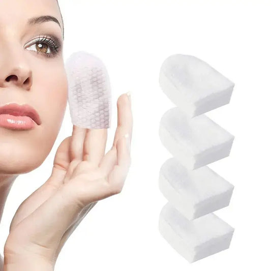 120 soft U-shaped makeup pads for gentle removal of makeup and nail polish on face.