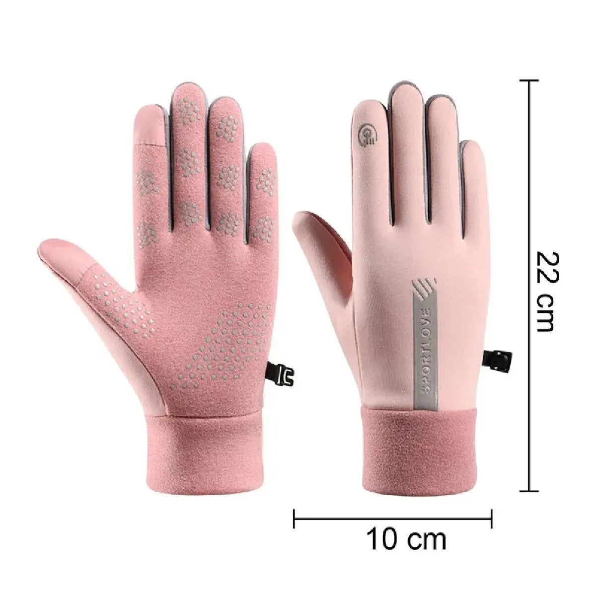 Winter gloves for women that are warm, waterproof, and good for cycling, running, and skiing. They are made of soft fleece and protect against cold and wind.