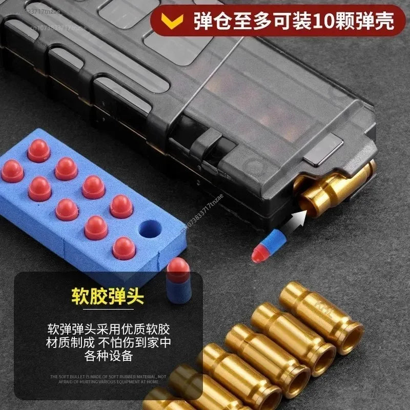 Shell Ejection Soft Bullet Gun AKM Fireable Rifle Boy 98K Sniper Rifle Simulation Gun Firearm Model Children's Toy