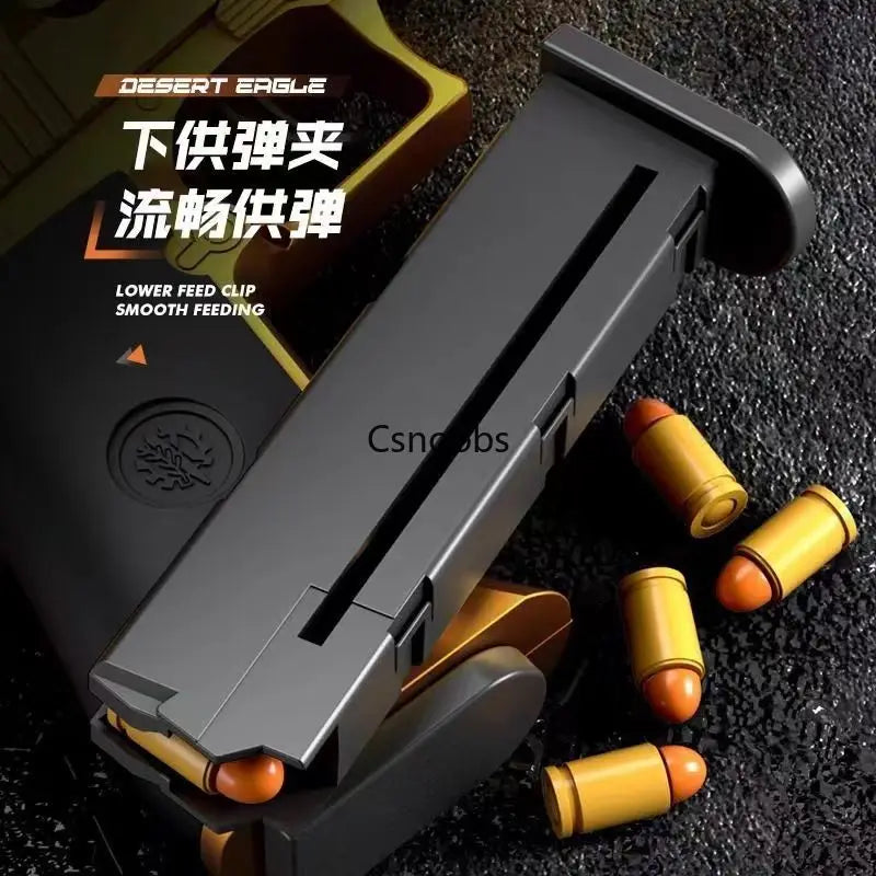 Airsoft Pistol Continuous Firing Soft Bullet Toy for Children Shooting Mechanical Automatic Desert Eagle Toy Gun Shell Ejection