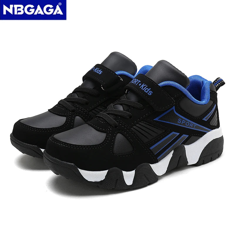 Non-slip, stylish leather sneaker for children aged 28-39, suitable for sports, casual walking, and running.