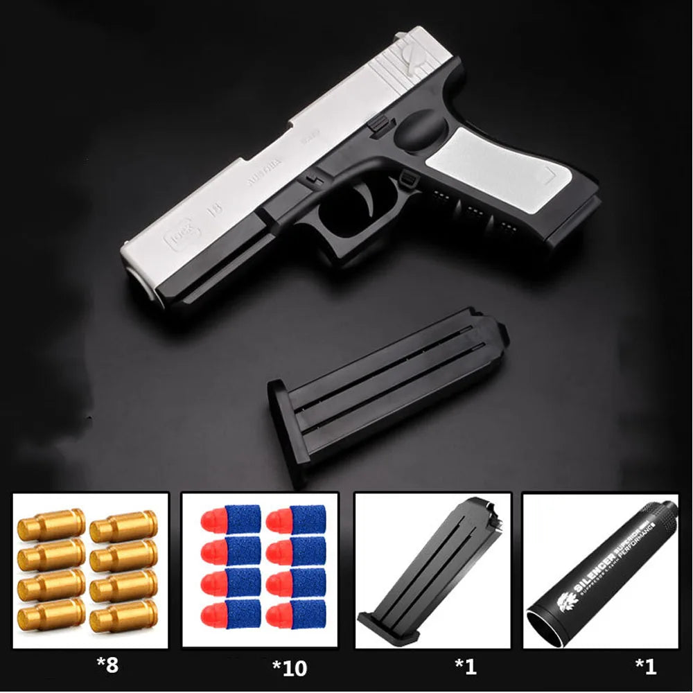 Newest Shell Ejecting  Airsoft Pistol Soft Bullet Toy Gun Weapon Children Armas Shoot Outdoor Game Boys gift