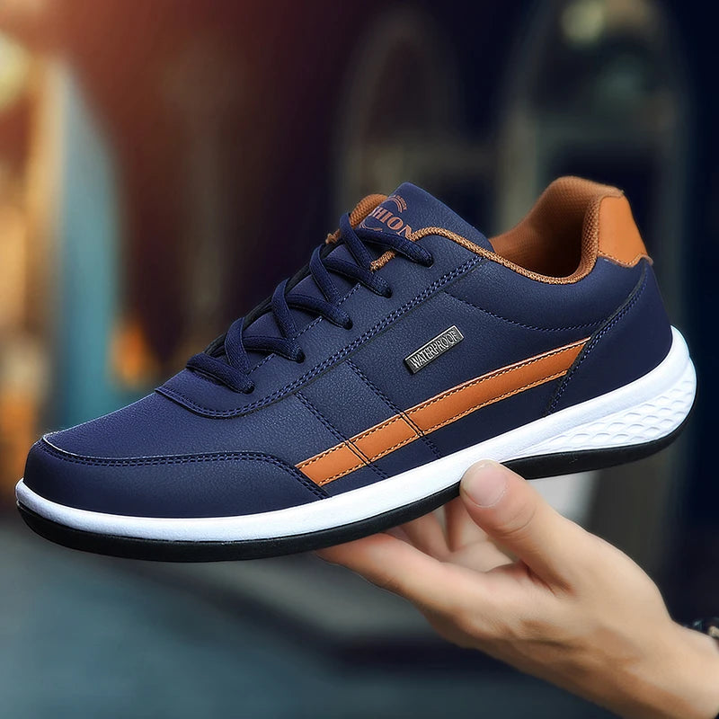 Men's Leather  Shoes Sneakers Trend Casual Breathable Leisure Male Sneakers