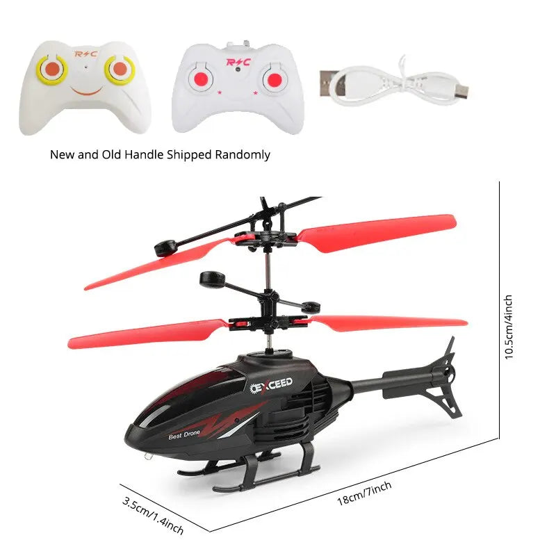 2 channel gesture control suspension helicopter RC remote induction aircraft with charging LED light for boys.