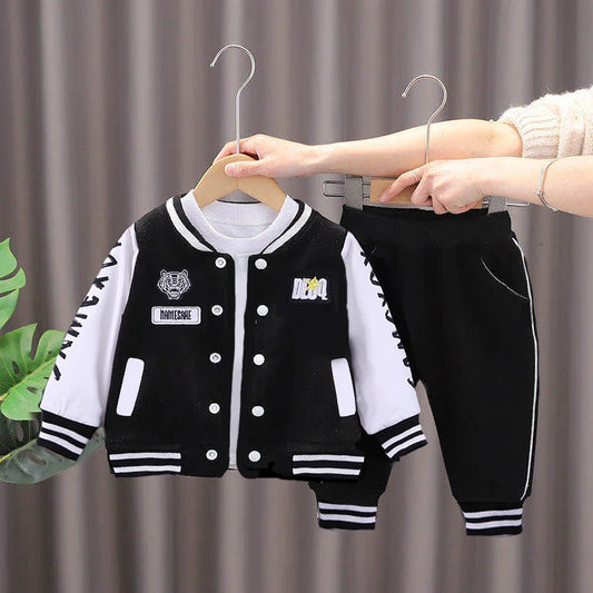 2025 New Kids Baseball Clothing Sets for Boys and Girls, featuring 2 pieces of Spring Autumn Thin Baby Tracksuit Outfits for 1-4Y.