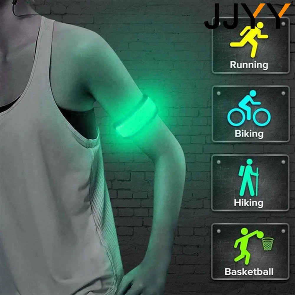 1PC Outdoor Sports Night Running Armband LED Light USB Rechargeable Safety Belt Arm Leg Warning Wristband Cycling Bike Bicy