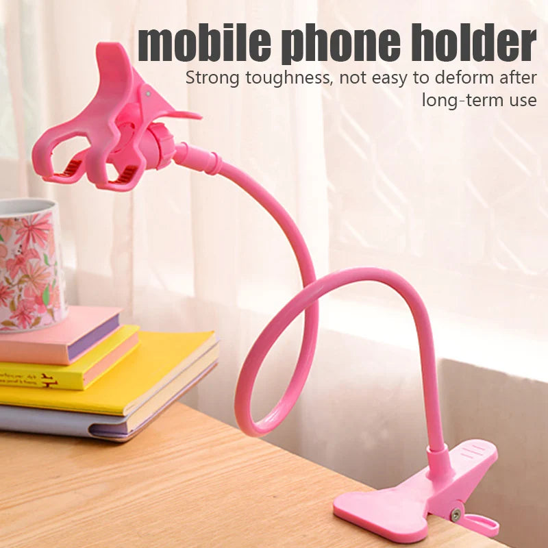 Universal Flexible Phone Holder - Adjustable Clip for Home, Bed, and Desktop.