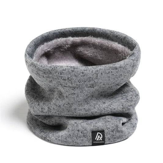 Unisex Solid Cashmere Plush Warm Winter Ring Scarf Women Men Knitted Full Face Mask