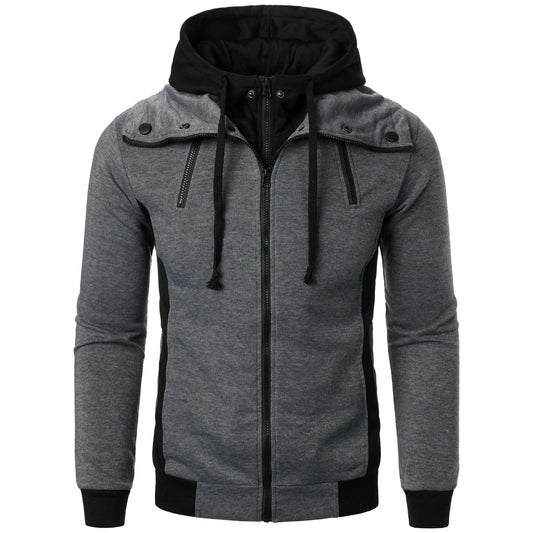 Men's hooded cardigan for casual sports in autumn and winter.