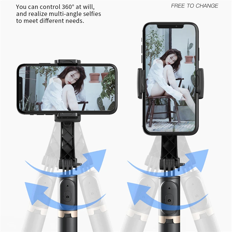 2024 AI Video stabilizer Bluetooth selfie stick tripod Gimbal Stabilizer For Smartphone Live vertical shooting bracket