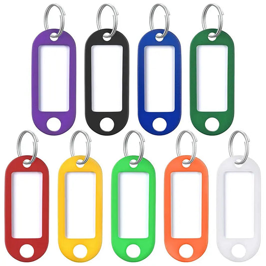 0-50 tough plastic key tags with rings. Great for DIY key chains, labeled with numbers for bags and luggage.