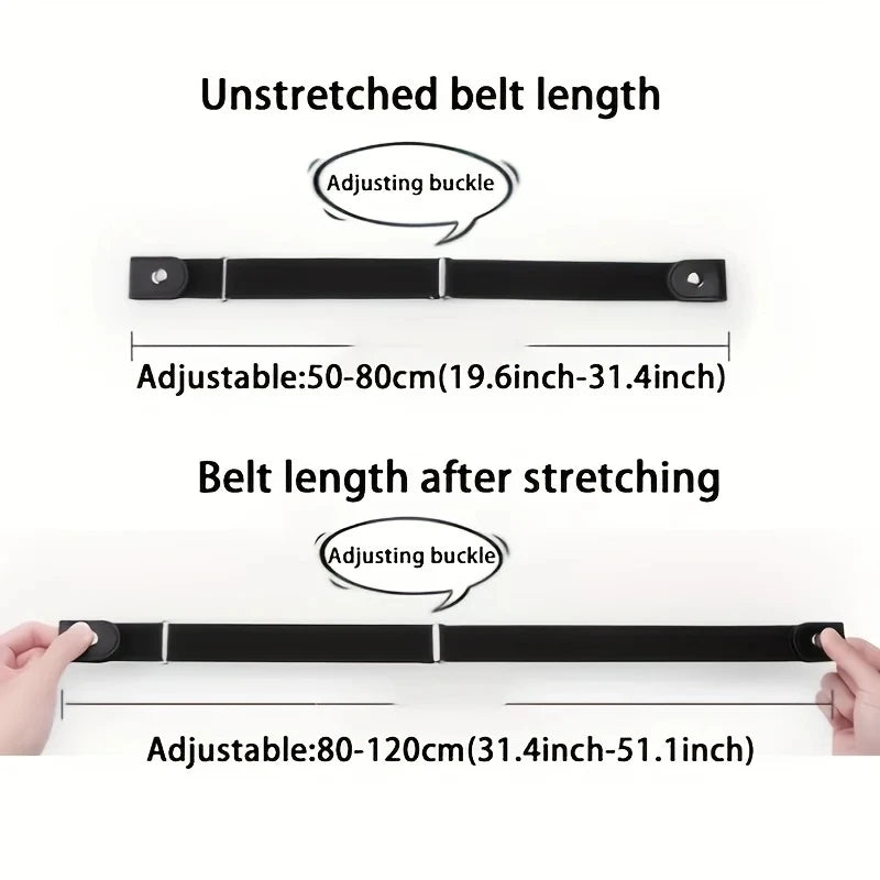 1pc Buckle-Free Belt For Jean Pants ,No Buckle Stretch Elastic Waist Belt For Women/Men,No Bulge