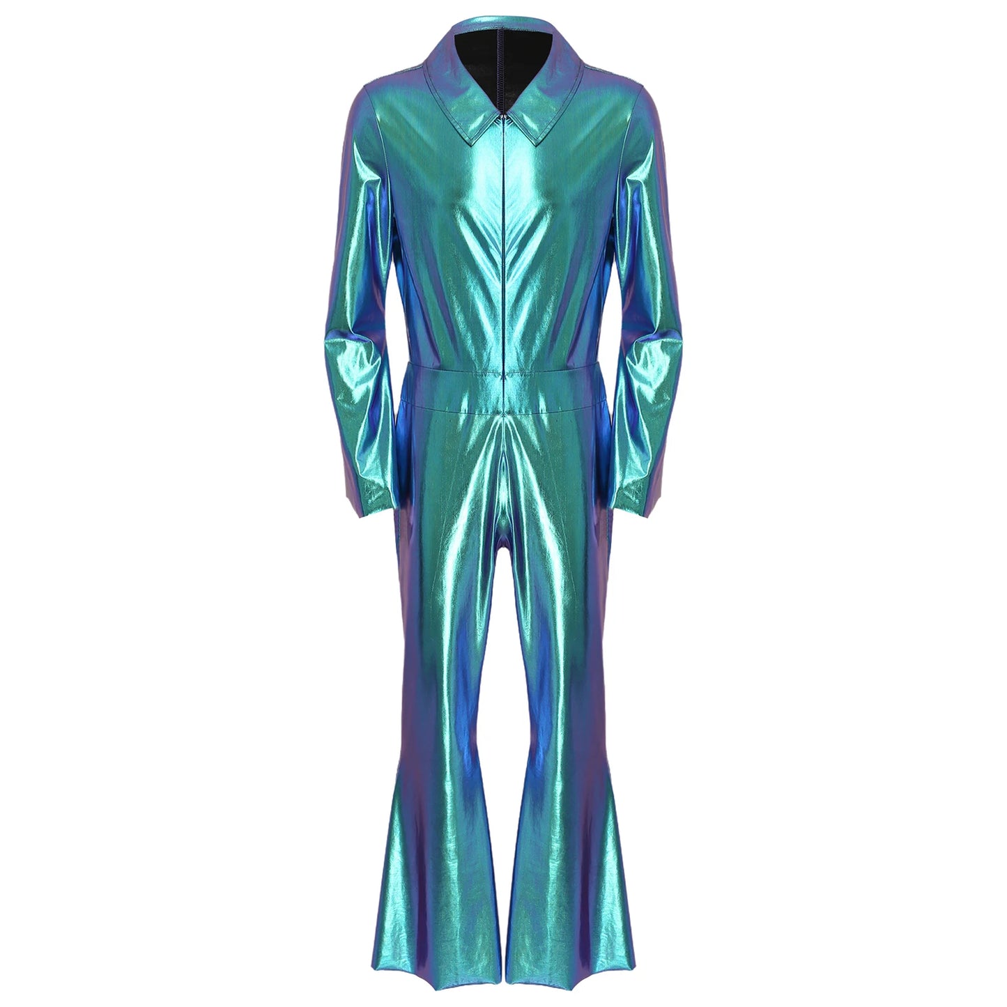 Men's 70s Disco Jumpsuit Costume – Perfect for retro disco, music festivals, Halloween parties, and fancy dress events. Great for jazz dancing and embracing that hippie vibe!