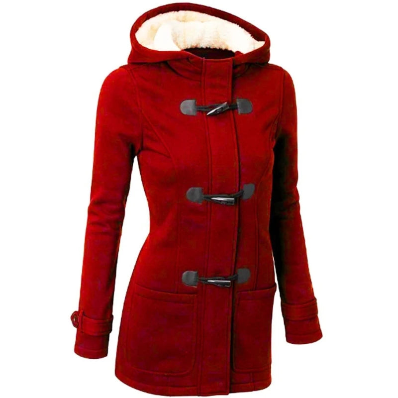 The item includes women's winter hooded cardigans, hooded horn button jackets, fleece coats, and outerwear