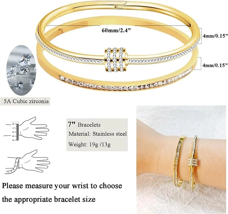 1pc Titanium Steel Gold Bracelet, Fashionable Classic Style, Stainless Steel Bracelet,