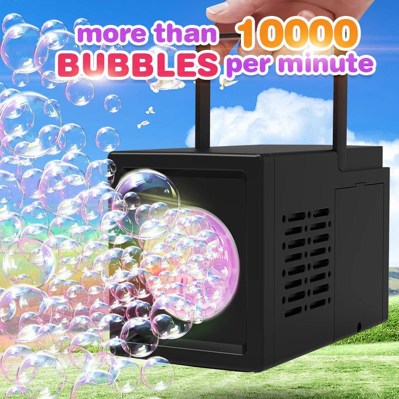 10 Hole Outdoor Bubble Blowing Toy for Kids. Handheld, small, double hole design. No batteries or bubble water needed.