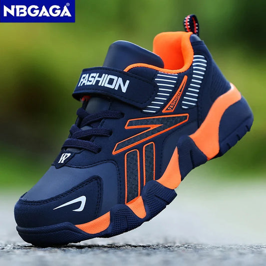 school sports fashion leather for kids tennis casual sneakers for boys aged 7-12 years.