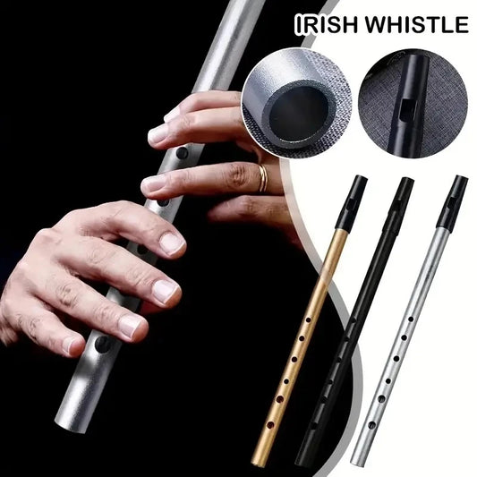 This traditional musical instrument features 6 holes for a classic sound. Experience the true essence of Irish music with the Authentic Irish Whistle Flute in C/D Key.