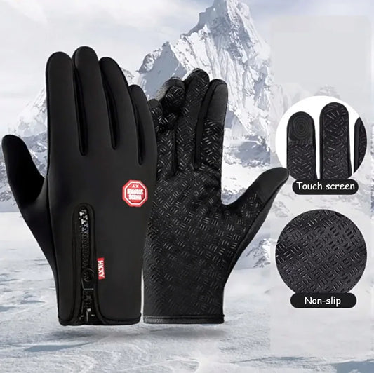 Men's and women's winter cycling gloves that are warm, touchscreen-friendly, waterproof, and non-slip, suitable for biking, gym, outdoor activities, and driving.